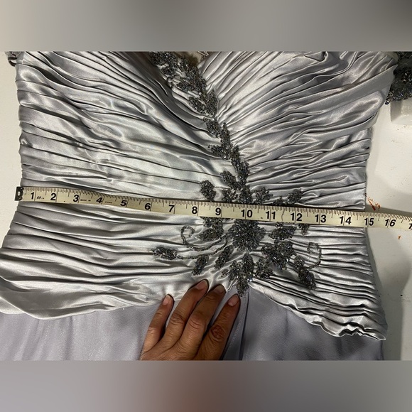 My queen silver FORMAL MODEST MOTHER OF THE BRIDE GROOM DRESS M - Picture 8 of 15